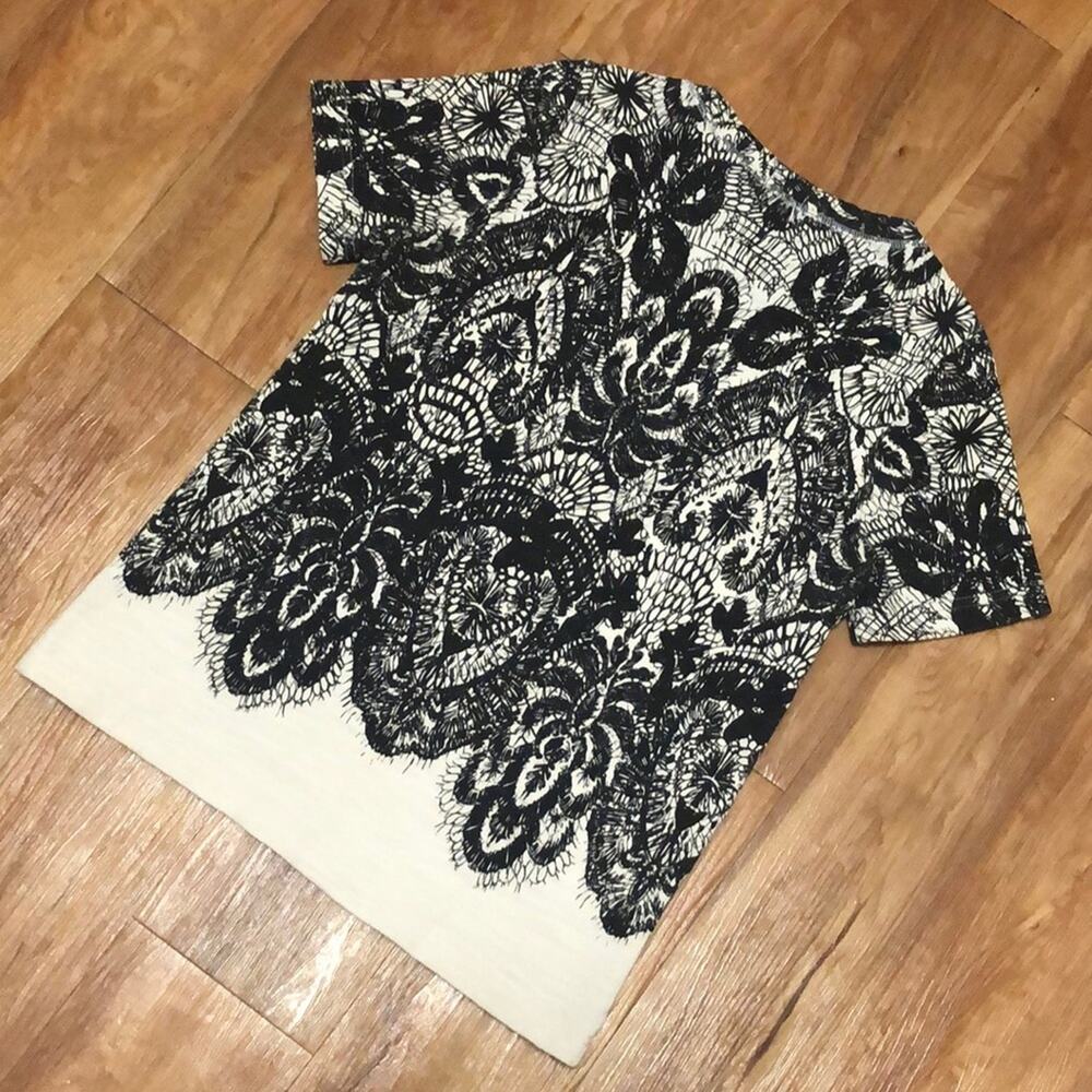 J. Crew Feather Intricate Pattern Printed Black A… - image 3